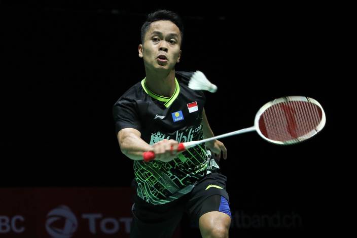 Anthony Sinisuka Ginting (Indonesia) bersiap menghadang serangan. Anthony Sinisuka Ginting (Indonesia) bersiap menghadang serangan.