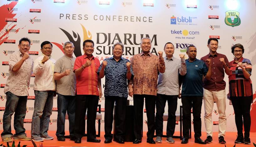 Usai konfrensi pers Djarum Superliga Badminton 2019, Kamis (31/1). Usai konfrensi pers Djarum Superliga Badminton 2019, Kamis (31/1).