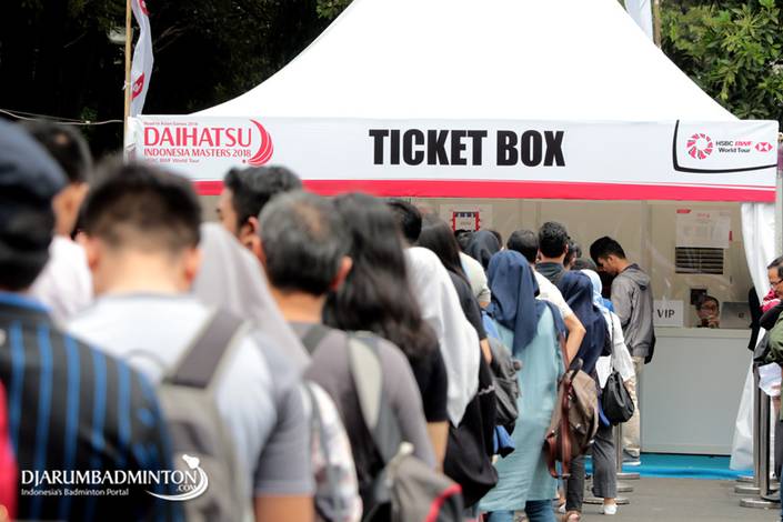 Suasana antrean tiket Daihatsu Indonesia Masters 2018, Januari lalu. Suasana antrean tiket Daihatsu Indonesia Masters 2018, Januari lalu.