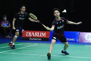 Kevin Sanjaya Sukamuljo/Moh. Reza Pahlevi Isfahani menyambut pengembalian.