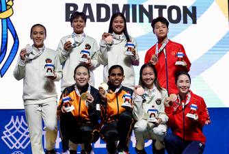 Para peraih medali SEA Games Thailand 2025 di sektor ganda putri (Humas PP PBSI)