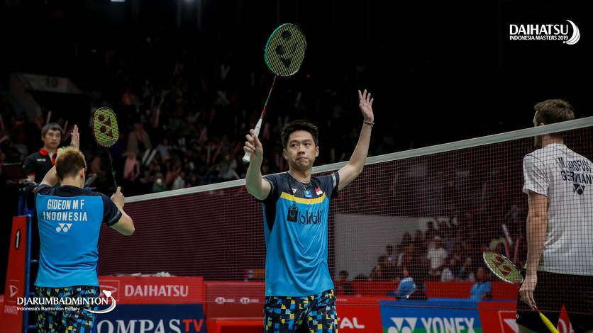 Kevin Sanjaya Sukamuljo/Marcus Fernaldi Gideon (Indonesia). Kevin Sanjaya Sukamuljo/Marcus Fernaldi Gideon (Indonesia).