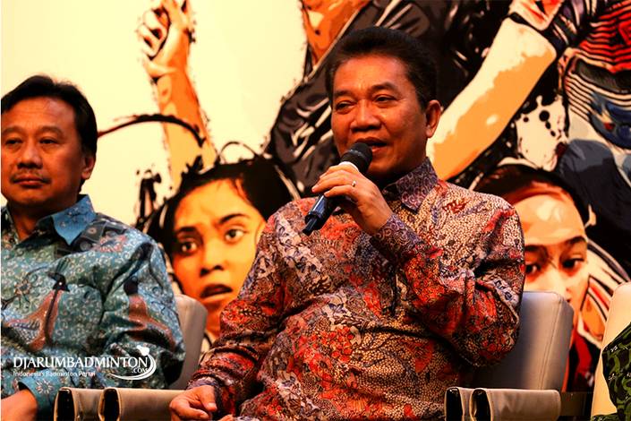 Achmad Budiharto Ketika Menjadi Pembicara di Press Conference World Junior Championhips 2017.