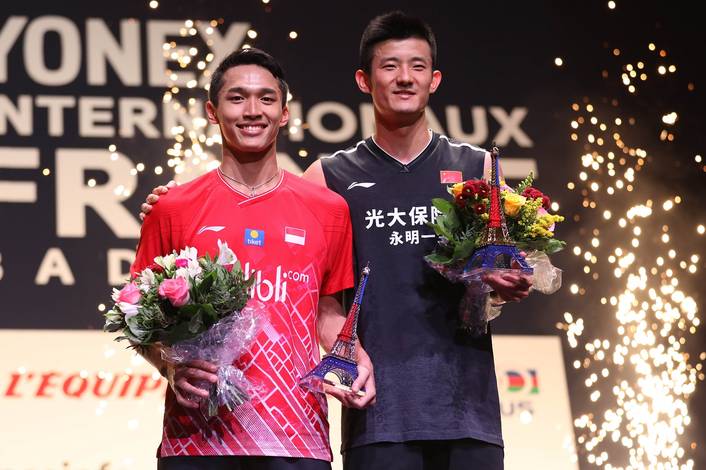 Jonatan Christie keluar sebagai runner up French Open 2019 BWF World Tour Super 750.  Jonatan Christie keluar sebagai runner up French Open 2019 BWF World Tour Super 750.