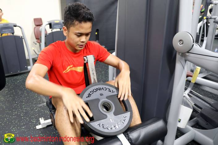 Anthony Sinisuka Ginting (Indonesia) saat berlatih. Anthony Sinisuka Ginting (Indonesia) saat berlatih.