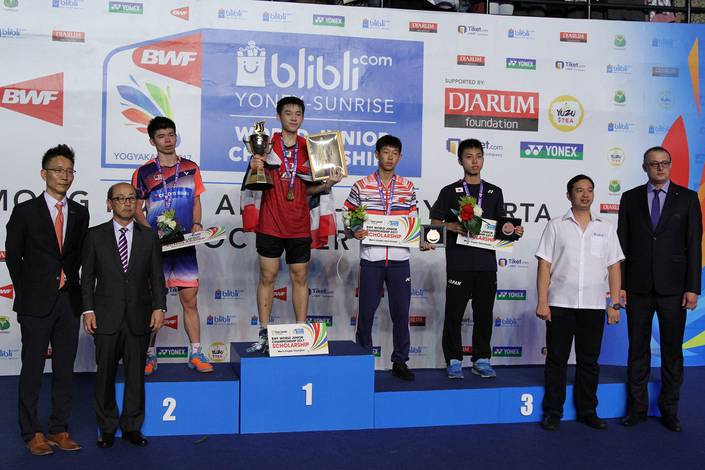 Podium Juara Tunggal Putra BWF World Junior Championships 2017