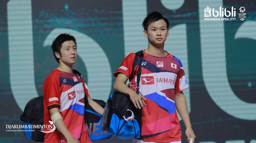 Hiroyuki Endo/Yuta Watanabe (Jepang) saat tampil di ajang Blibli Indonesia Open 2019 BWF World Tour Super 1000. Hiroyuki Endo/Yuta Watanabe (Jepang) saat tampil di ajang Blibli Indonesia Open 2019 BWF World Tour Super 1000.