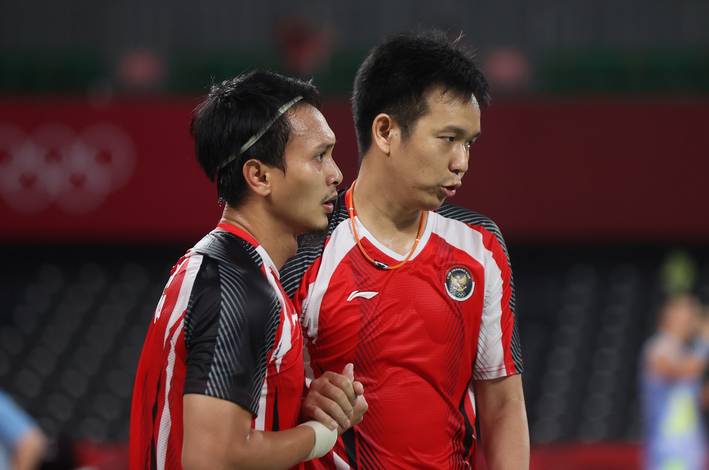 Ekspresi kekecewaan Hendra Setiawan/Mohammad Ahsan (Indonesia). (Foto: BADMINTONPHOTO - Yves Lacroix) Ekspresi kekecewaan Hendra Setiawan/Mohammad Ahsan (Indonesia). (Foto: BADMINTONPHOTO - Yves Lacroix)