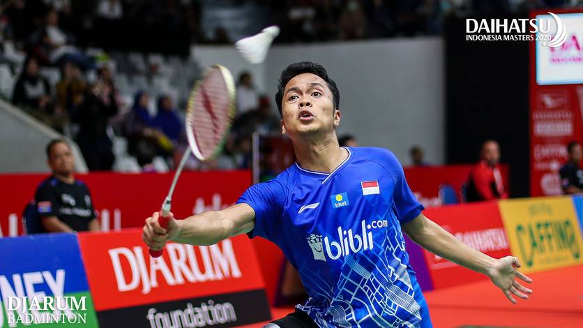 Anthony Sinisuka Ginting (Indonesia) mengembalikan shuttlecock. Anthony Sinisuka Ginting (Indonesia) mengembalikan shuttlecock.