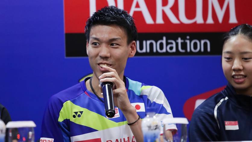 Kazumasa Sakai (Jepang) saat konfrensi pers Yuzu Indonesia Masters 2019 BWF Tour Super 100. Kazumasa Sakai (Jepang) saat konfrensi pers Yuzu Indonesia Masters 2019 BWF Tour Super 100.