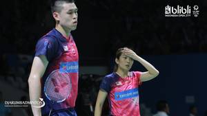 Ekspresi kekecewaan Tan Kian Meng/Lai Pei Jing (Malaysia).