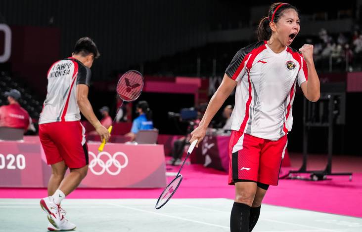 Selebrasi ganda putri Indonesia, Greysia Polii/Apriyani Rahayu. (Foto: BADMINTONPHOTO - Shi Tang) Selebrasi ganda putri Indonesia, Greysia Polii/Apriyani Rahayu. (Foto: BADMINTONPHOTO - Shi Tang)
