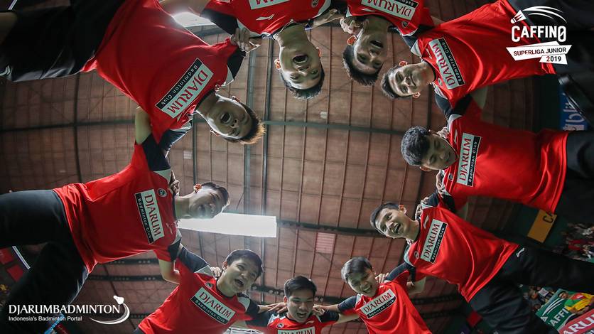 Tim beregu putra PB Djarum Kudus saat akan berlaga di ajang Caffino Superliga Junior 2019. Tim beregu putra PB Djarum Kudus saat akan berlaga di ajang Caffino Superliga Junior 2019.
