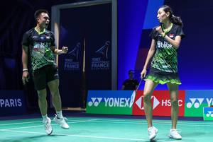 Selebrasi Hafiz Faizal/Gloria Emanuelle Widjaja (Indonesia).