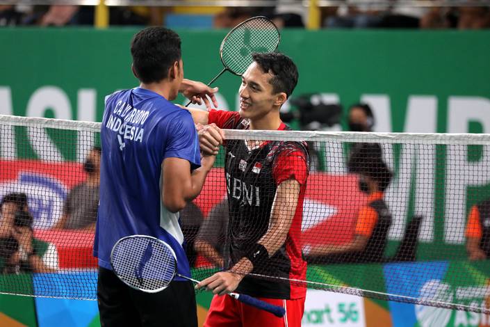 Chico Aura Dwi Wardoyo & Jonatan Christie (Humas PP PBSI) Chico Aura Dwi Wardoyo & Jonatan Christie (Humas PP PBSI)