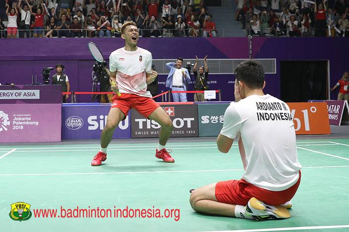 Selebrasi Fajar Alfian/Muhammad Rian Ardianto. Selebrasi Fajar Alfian/Muhammad Rian Ardianto.