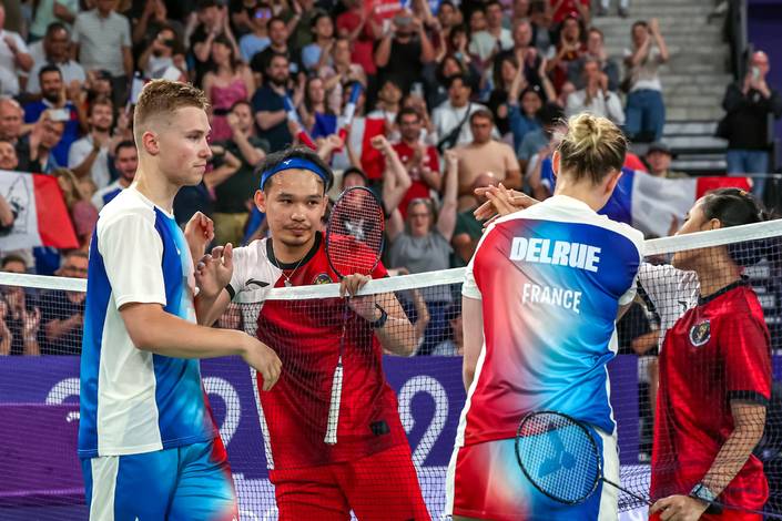 Thom Gicquel/Delphine Rue & Rinov Rivaldy/Pitha Haningtyas Mentari (PBSI/Badmintonphoto/Mikael Ropars) Thom Gicquel/Delphine Rue & Rinov Rivaldy/Pitha Haningtyas Mentari (PBSI/Badmintonphoto/Mikael Ropars)