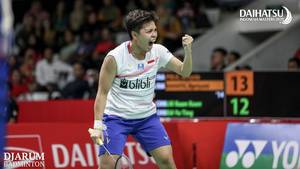 Selebrasi kemenangan Apriyani Rahayu (Indonesia).