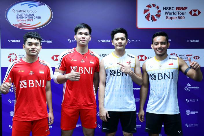 Leo Rolly Carnando/Daniel Marthin & Pramudya Kusumawardana/Yeremia Erich Yoche Yacob Rambitan (Humas PP PBSI) Leo Rolly Carnando/Daniel Marthin & Pramudya Kusumawardana/Yeremia Erich Yoche Yacob Rambitan (Humas PP PBSI)