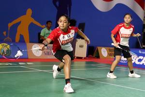 Aqelatul Amaliyah Rahma/Nur Hafidzah Afifah (Djarum Badminton/Edward Luhukay)