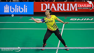 Ni Made Pranita Sulistya Devi (PB Exist) bersiap menyambut pengembalian.