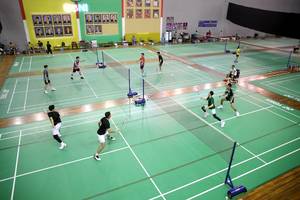 Suasana latihan di pelatnas PBSI (Djarum Badminton/Edward Luhukay)