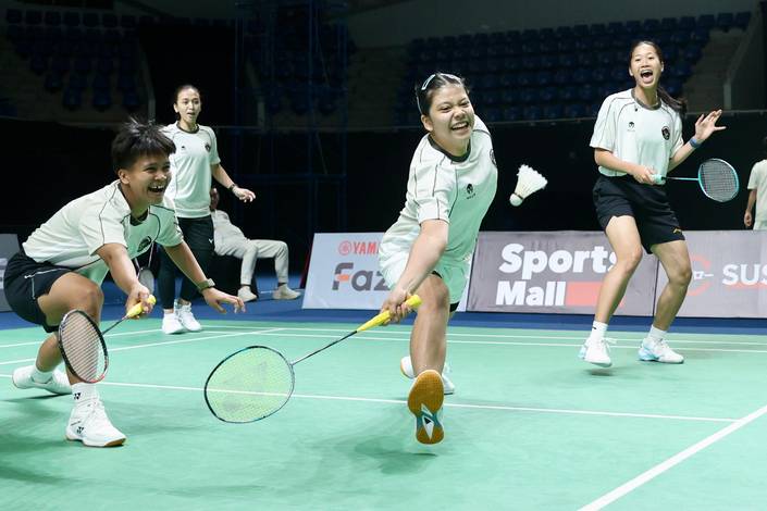 Latihan perdana tim bulu tangkis Indonesia pada SEA Games Thailand 2025 (Humas PP PBSI)