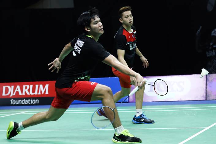 Daniel Mathin/Muhammad Rian Ardianto menyambut pengembalian. Daniel Mathin/Muhammad Rian Ardianto menyambut pengembalian.