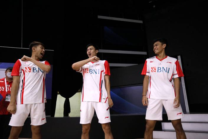 Fajar Alfian, Shesar Hiren Rhustavito, & Muhammad Shohibul Fikri (Humas PP PBSI)