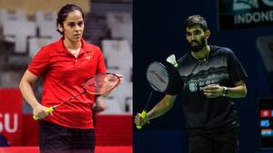 Saina Nehwal dan Kidambi Srikanth (India).