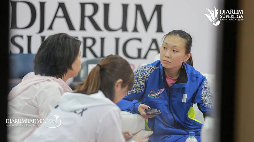 Tunggal putri Amerika Serikat, Zhang Beiwen (kanan) saat tampil membela PB Berkat Abadi di ajang Djarum Superliga 2019. Tunggal putri Amerika Serikat, Zhang Beiwen (kanan) saat tampil membela PB Berkat Abadi di ajang Djarum Superliga 2019.