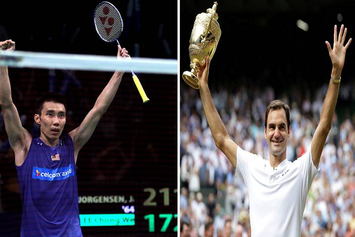 Lee Chong Wei dan Roger Federer. Lee Chong Wei dan Roger Federer.