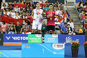 Podium Juara Tunggal Putra Korea Open Superseries 2017. Foto: PBSI)