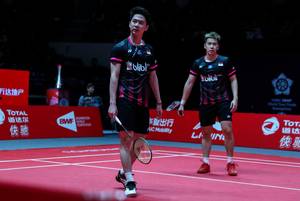 Ganda putra Indonesia, Kevin Sanjaya Sukamuljo/Marcus Fernaldi Gideon.