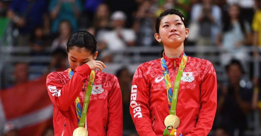 Ayaka Takahashi/Misaki Matsutomo (Jepang) saat meraih medalo emas Olimpiade Rio de Janeiro 2016. Ayaka Takahashi/Misaki Matsutomo (Jepang) saat meraih medalo emas Olimpiade Rio de Janeiro 2016.