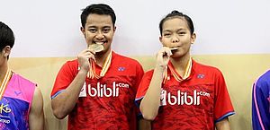 Rehan/Fadia Berhasil Sumbang Medali Emas Bagi Indonesia di Asia Junior Championships 2017 Nomor Individu. (Foto: PBSI)