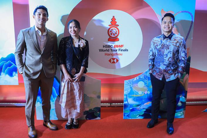 Jonatan Christie, Gregoria Mariska Tunjung, & Anthony Sinisuka Ginting (Humas PP PBSI) Jonatan Christie, Gregoria Mariska Tunjung, & Anthony Sinisuka Ginting (Humas PP PBSI)