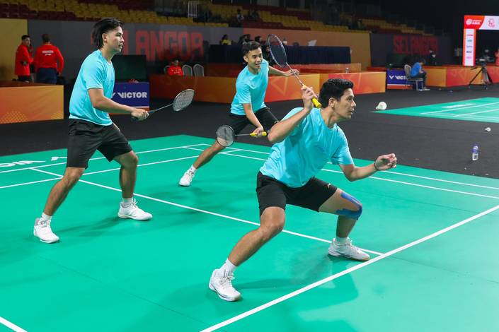Sesi latihan tim Indonesia jelang BATC 2024 (Humas PP PBSI) Sesi latihan tim Indonesia jelang BATC 2024 (Humas PP PBSI)