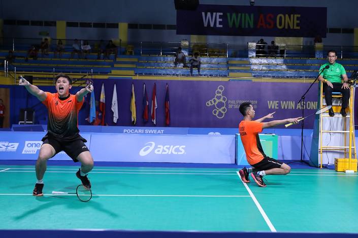 Selebrasi kemenangan Wahyu Nayaka Arya Pankaryanira/Ade Yusuf Santoso (Indonesia). Selebrasi kemenangan Wahyu Nayaka Arya Pankaryanira/Ade Yusuf Santoso (Indonesia).