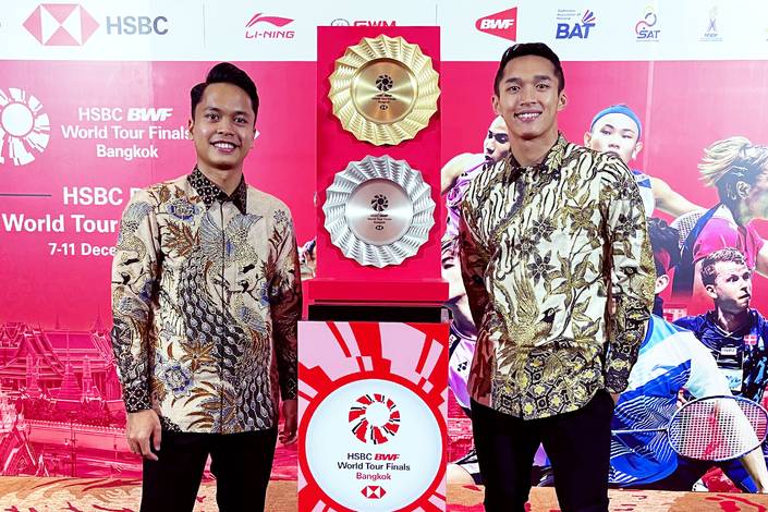 Anthony Sinisuka Ginting & Jonatan Christie (Humas PP PBSI) Anthony Sinisuka Ginting & Jonatan Christie (Humas PP PBSI)