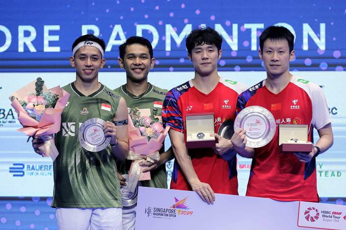 Fajar Alfian/Muhammad Rian Ardianto & He Ji Ting/Ren Xiang Yu (Humas PP PBSI) Fajar Alfian/Muhammad Rian Ardianto & He Ji Ting/Ren Xiang Yu (Humas PP PBSI)