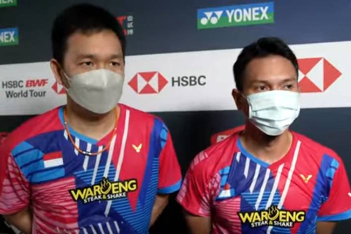 Hendra Setiawan & Mohammad Ahsan (Tangkapan Layar BWF TV) Hendra Setiawan & Mohammad Ahsan (Tangkapan Layar BWF TV)