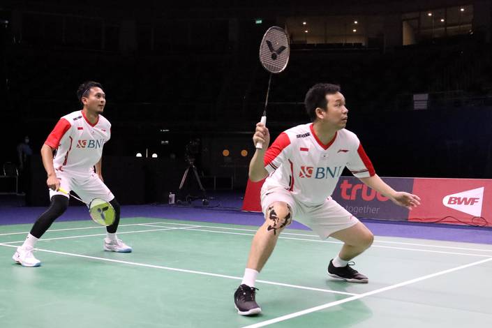 Mohammad Ahsan & Hendra Setiawan (Humas PP PBSI) Mohammad Ahsan & Hendra Setiawan (Humas PP PBSI)