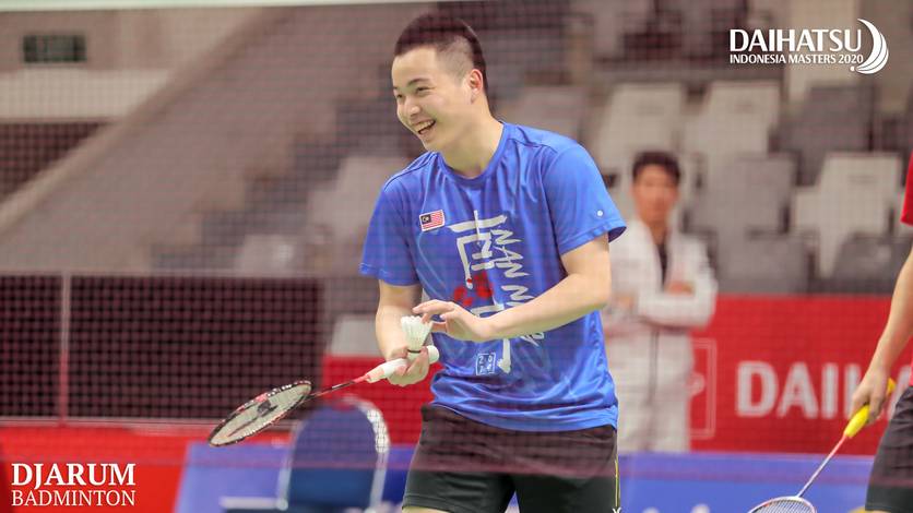 Aaron Chia (Malaysia) saat menjalani sesi latihan di Istora Senayan, Jakarta. Aaron Chia (Malaysia) saat menjalani sesi latihan di Istora Senayan, Jakarta.