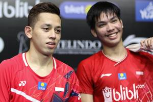 Daniel Marthin/Muhammad Rian Ardianto selepas pertandingan.