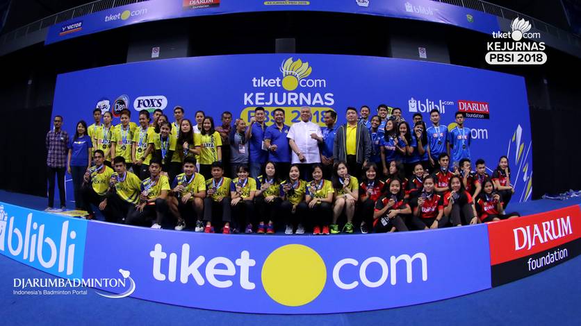 Para peraih podium di Tiket.com Kejurnas PBSI 2018. Para peraih podium di Tiket.com Kejurnas PBSI 2018.