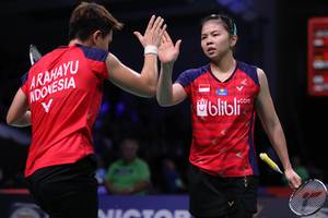 Ganda putri Indonesia, Greysia Polii/Apriyani Rahayu naik ke peringkat 6 dunia. (Foto: PP PBSI)