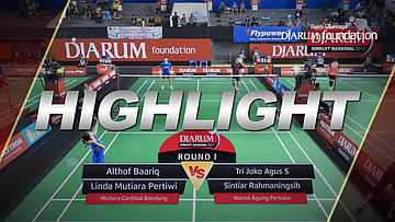 Althof Baariq/Linda Mutiara P (Mutiara Cardinal Bandung) VS Tri Joko Agus/Sintiar R (Warna Agung Perkasa Mataram)