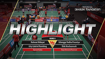 Rahmat Hidayat/Gity Gabriel Rambing (Djarum Kudus) VS Erlangga Yudha Prasetya/Elok Machsunnah (Bayu Kencana Pasuruan)