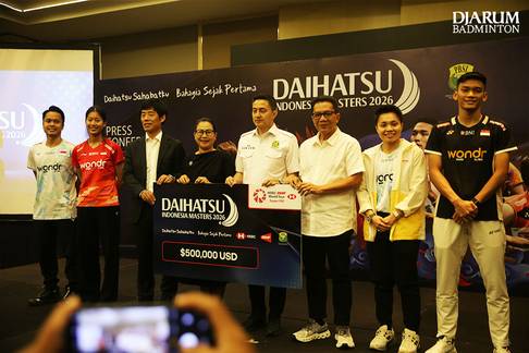 Foto Bersama di konferensi pers DAIHATSU Indonesia Masters 2026 Foto Bersama di konferensi pers DAIHATSU Indonesia Masters 2026